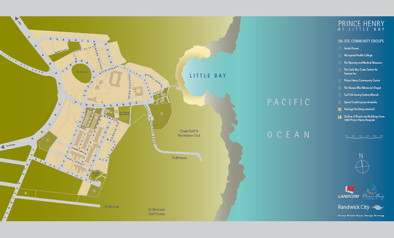 Prince Henry Little Bay Map Illustration